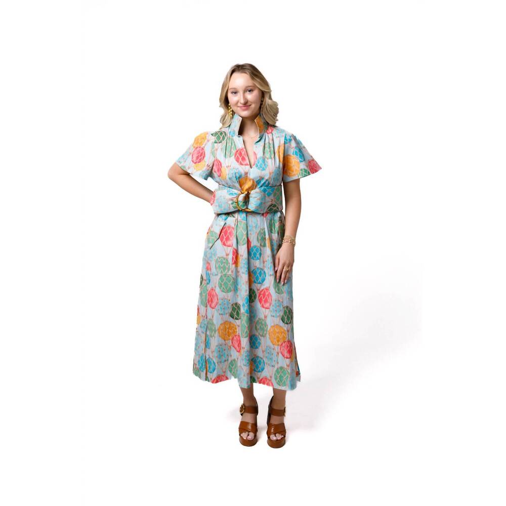 NEW HOLLY SHAE DESIGN gretchen buoyant buoys dress in blue
